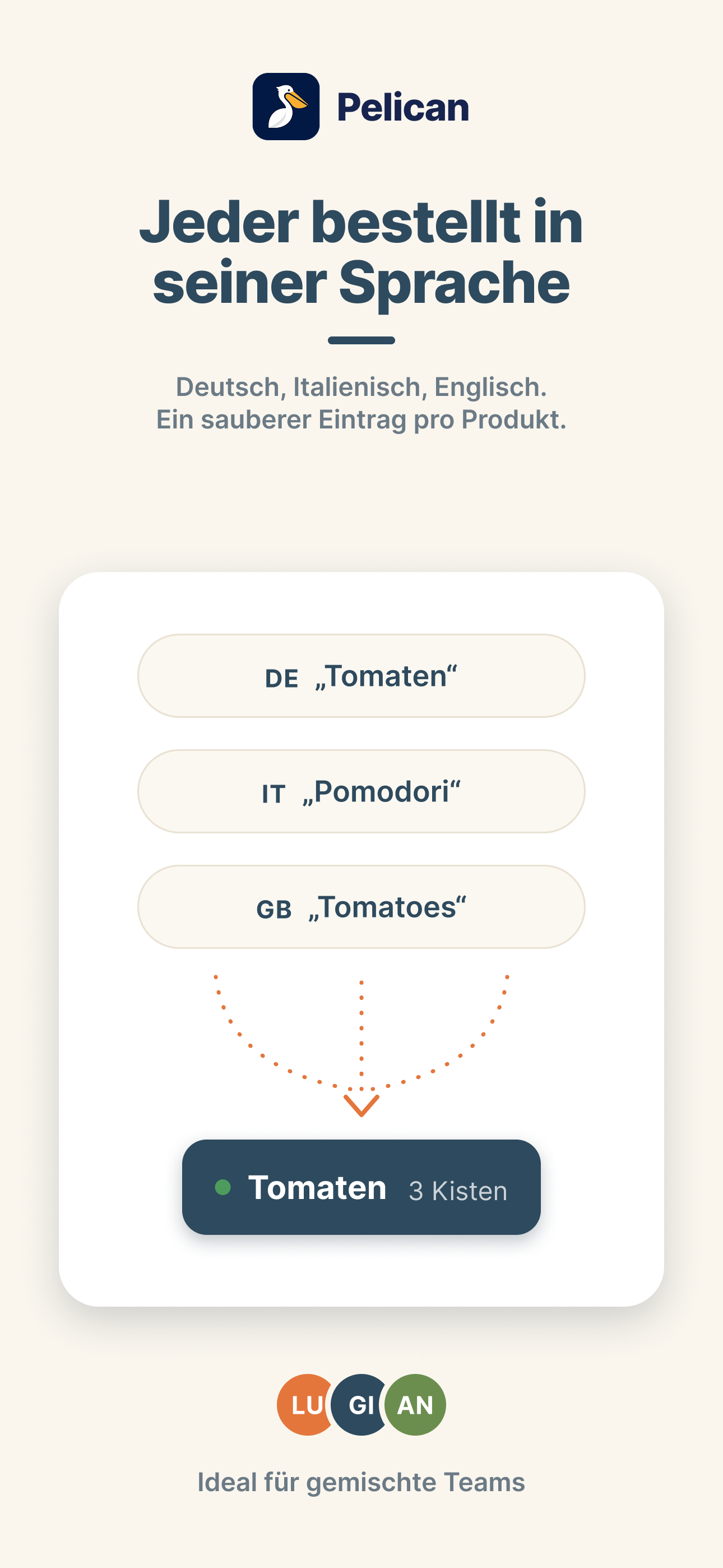 Pelican app: multilingual entries become one consistent list item