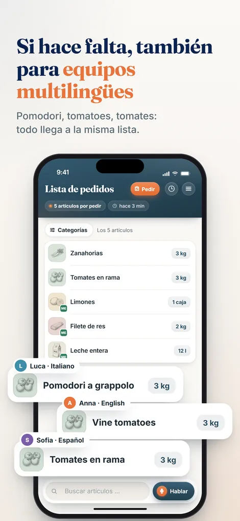 App Pelican: Pomodori, Tomaten y tomates terminan como el mismo artículo en una sola lista